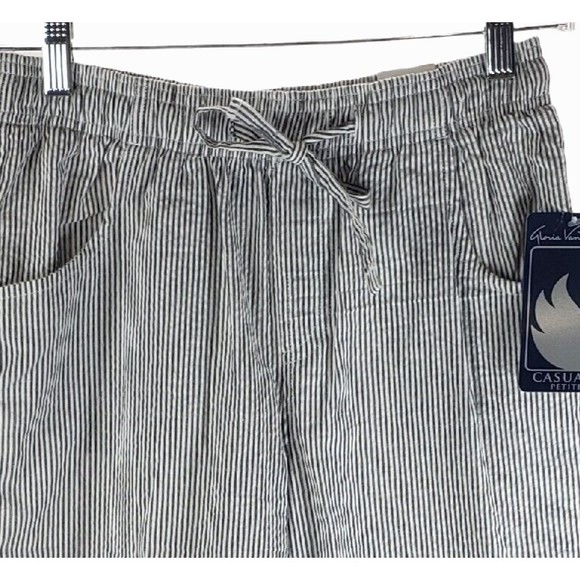 Gloria Vanderbilt Casuals Bermuda Shorts Sz PS Stripes Marjorie Drawstring Waist - Picture 2 of 8